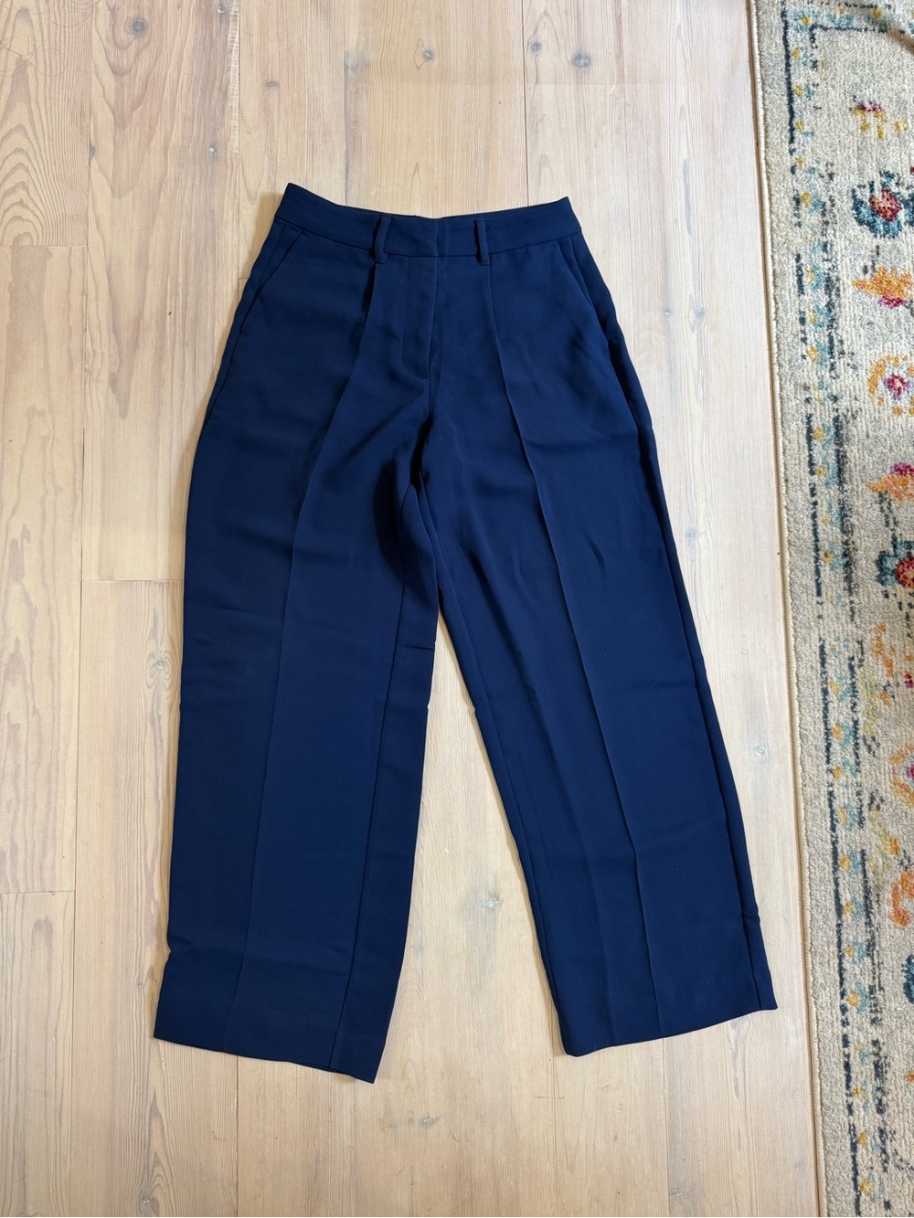Banana Republic Women's Navy Wide-Leg Dress Trousers